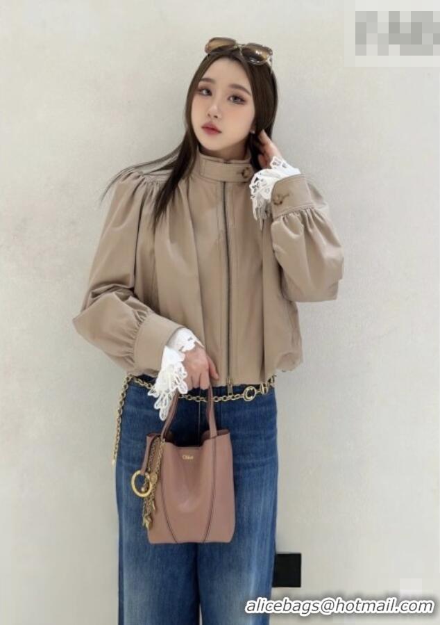 Top Grade Chloe Gathered Boule Jacket in Cotton 1006 Brown 2026