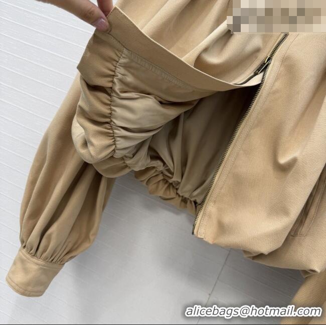 Top Grade Chloe Gathered Boule Jacket in Cotton 1006 Brown 2026