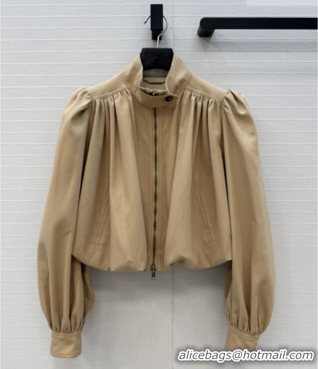 Top Grade Chloe Gathered Boule Jacket in Cotton 1006 Brown 2026