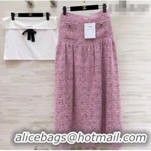 Famous Brand Chanel Tweed Skirt CH031101 Pink 2026