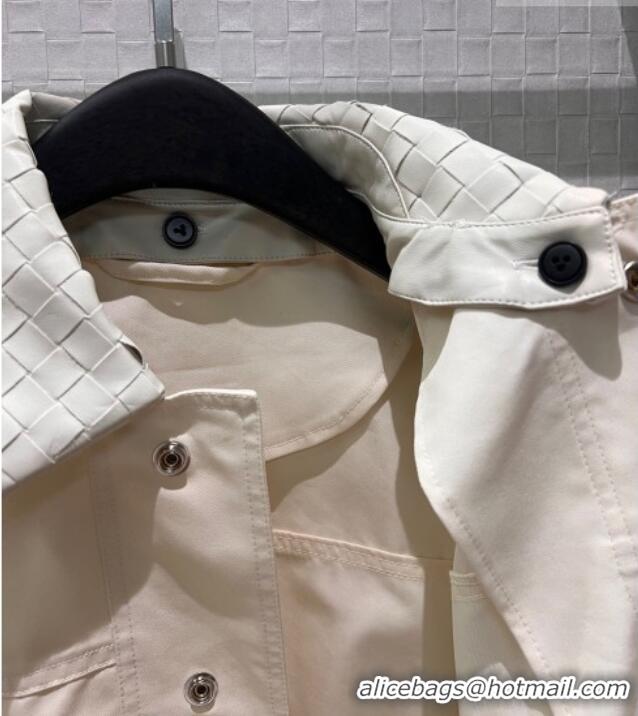 Buy New Cheap Bottega Veneta Leather Neck Jacket BV031105 White 2026