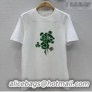 Low Cost Dior Cotton T-Shirt DR031101 White/Green 2026