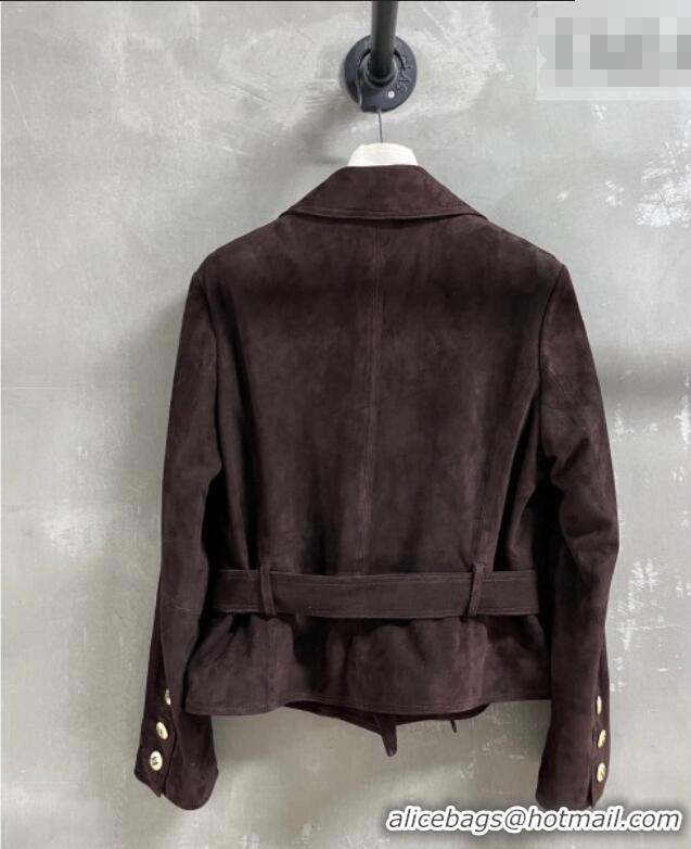 Spot Bulk Chanel Suede Jacket CH031102 Dark Brown 2026