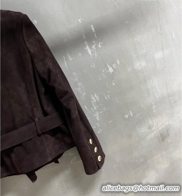 Spot Bulk Chanel Suede Jacket CH031102 Dark Brown 2026