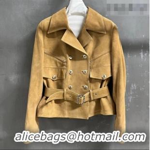 Inexpensive Chanel Suede Jacket CH031102 Yellow 2026