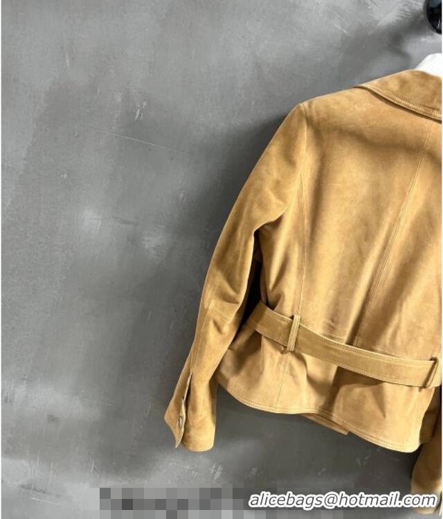 Inexpensive Chanel Suede Jacket CH031102 Yellow 2026