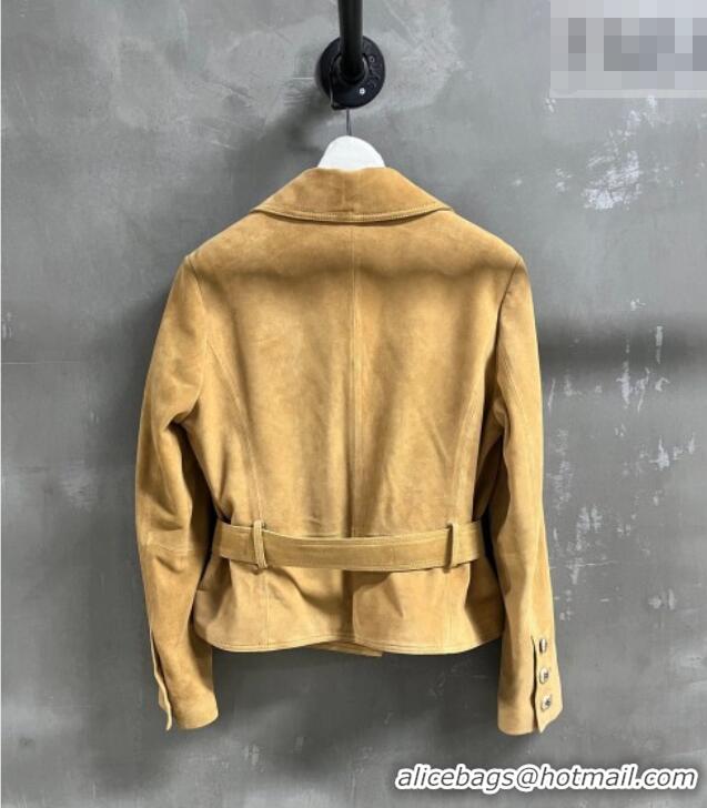 Inexpensive Chanel Suede Jacket CH031102 Yellow 2026