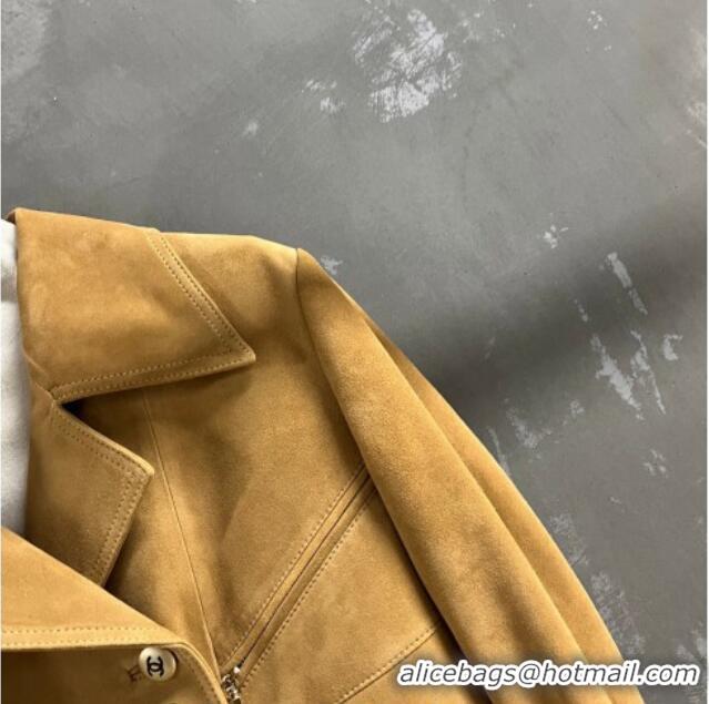 Inexpensive Chanel Suede Jacket CH031102 Yellow 2026