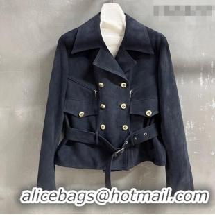 Market Sells Chanel Suede Jacket CH031102 Dark Blue 2026