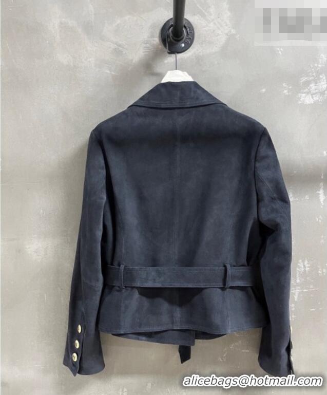 Market Sells Chanel Suede Jacket CH031102 Dark Blue 2026