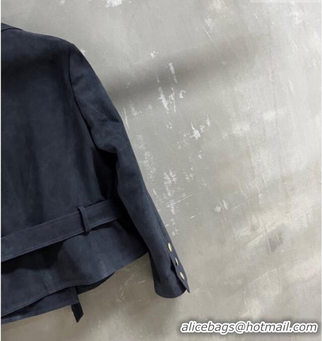 Market Sells Chanel Suede Jacket CH031102 Dark Blue 2026