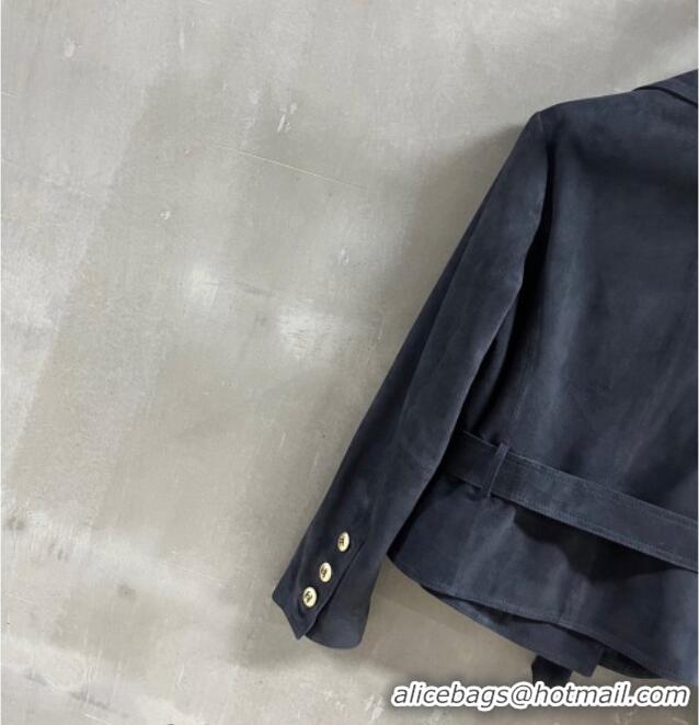 Market Sells Chanel Suede Jacket CH031102 Dark Blue 2026