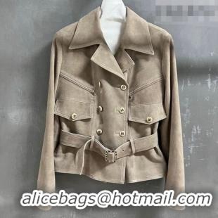 Spot Bulk Chanel Suede Jacket CH031102 Beige 2026