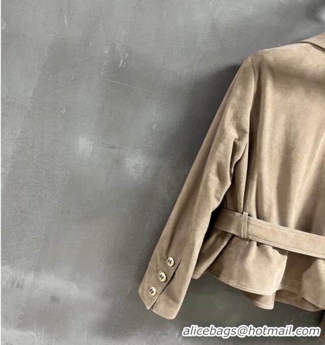 Spot Bulk Chanel Suede Jacket CH031102 Beige 2026