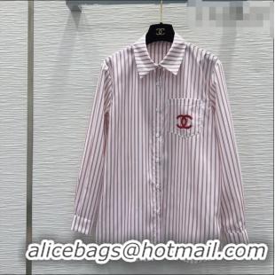 Market Sells Chanel Striped Cotton Shirt CH031103 Red 2026
