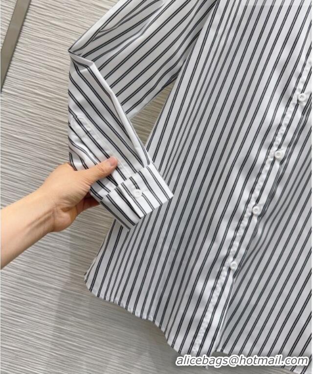 Modern Classic Chanel Striped Cotton Shirt CH031103 Grey 2026