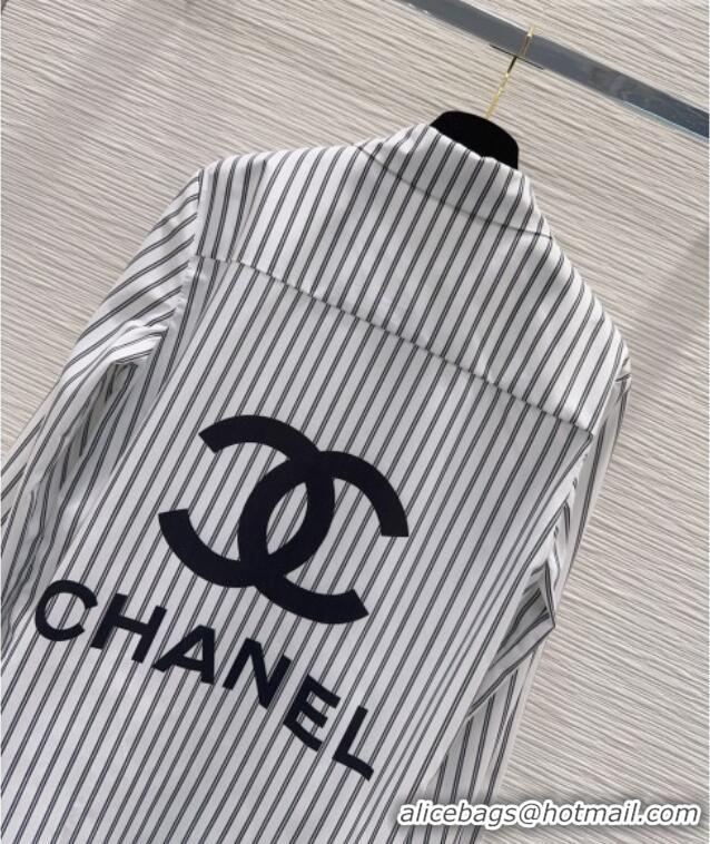 Modern Classic Chanel Striped Cotton Shirt CH031103 Grey 2026