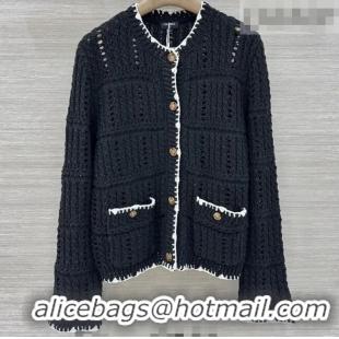 Low Price Chanel Cotton Knit Cardigan CH031104 Black 2026
