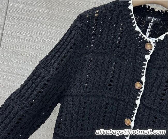 Low Price Chanel Cotton Knit Cardigan CH031104 Black 2026