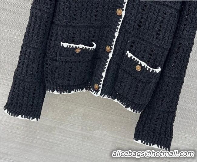 Low Price Chanel Cotton Knit Cardigan CH031104 Black 2026