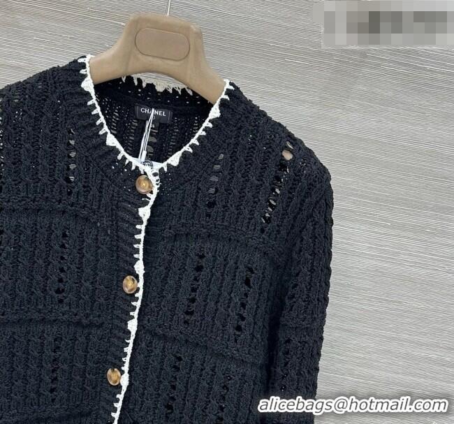 Low Price Chanel Cotton Knit Cardigan CH031104 Black 2026
