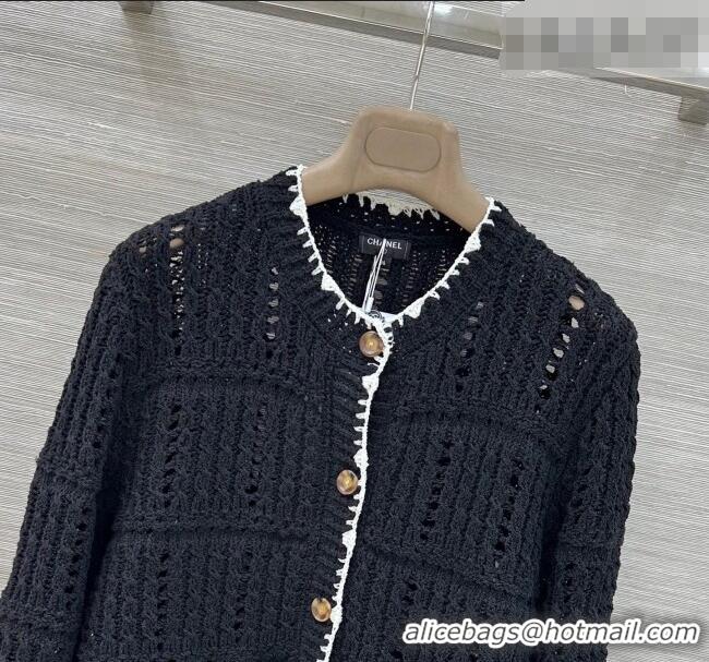 Low Price Chanel Cotton Knit Cardigan CH031104 Black 2026
