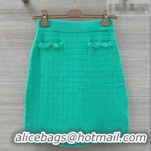 Inexpensive Chanel Cashmere Knit Skirt CH031105 Green 2026