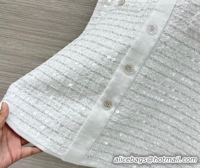 Market Sells Chanel Tweed and Sequins Dress CH031107 White 2026