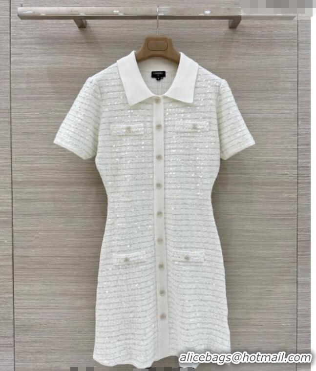 Market Sells Chanel Tweed and Sequins Dress CH031107 White 2026