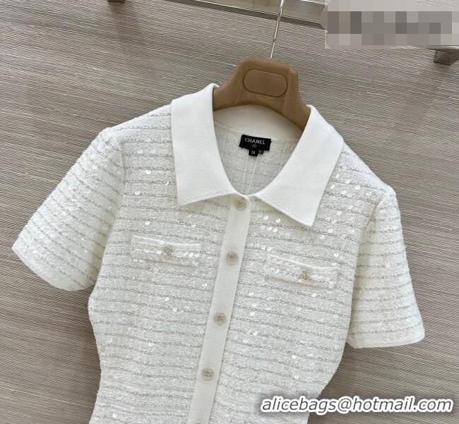 Market Sells Chanel Tweed and Sequins Dress CH031107 White 2026
