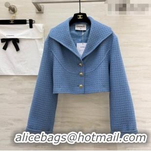 Spot Bulk Chanel Tweed Short Jacket CH031108 Light Blue 2026