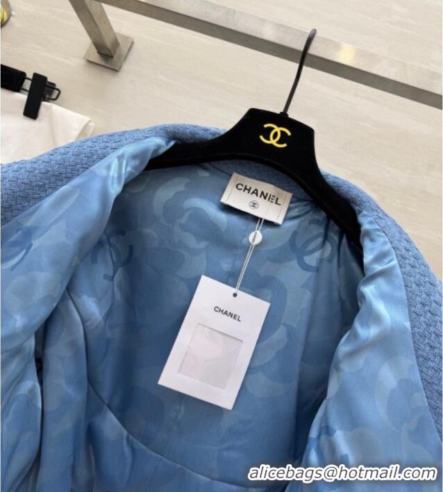 Spot Bulk Chanel Tweed Short Jacket CH031108 Light Blue 2026