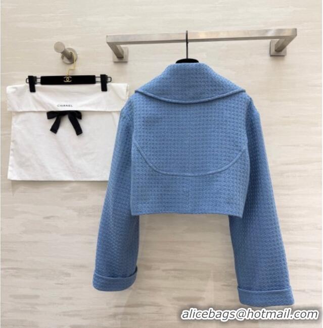 Spot Bulk Chanel Tweed Short Jacket CH031108 Light Blue 2026