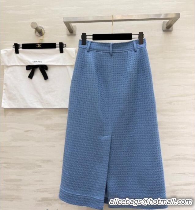 Grade Quality Chanel Tweed Skirt CH031108 Light Blue 2026