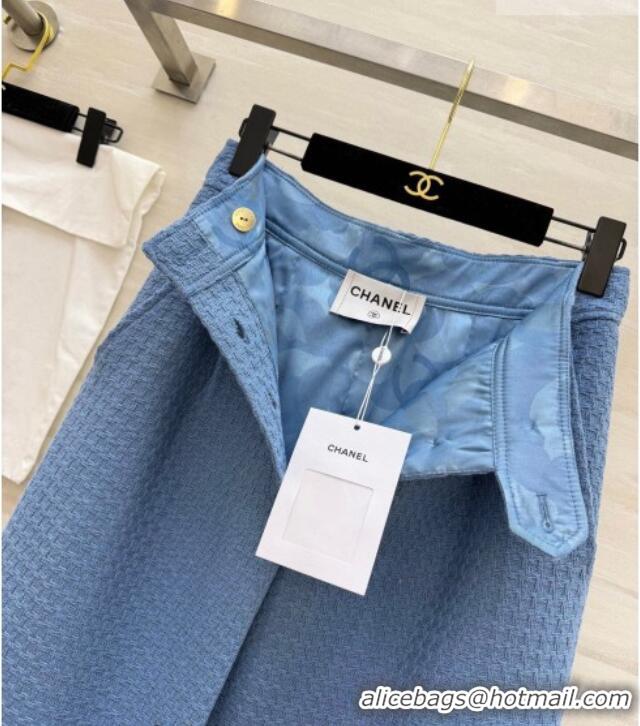 Grade Quality Chanel Tweed Skirt CH031108 Light Blue 2026