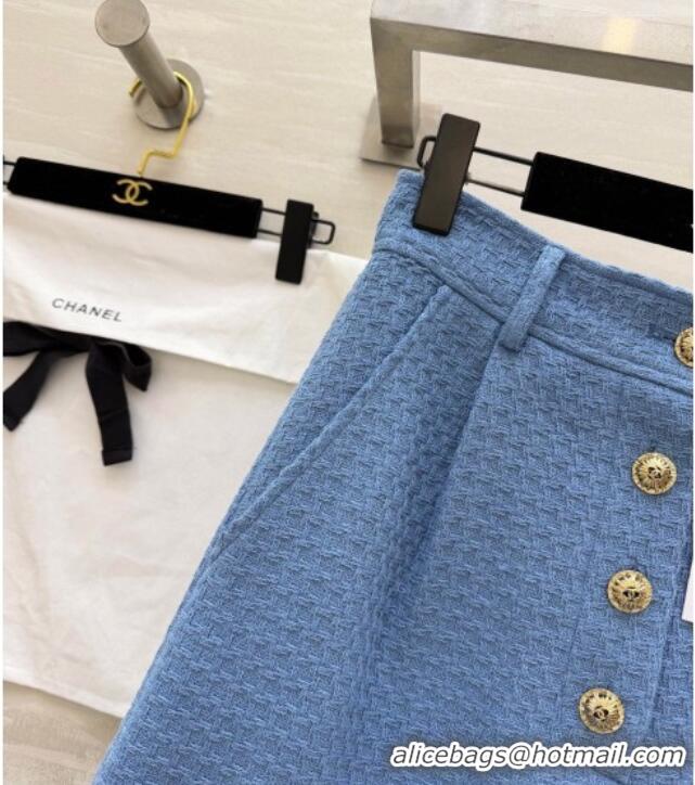 Grade Quality Chanel Tweed Skirt CH031108 Light Blue 2026