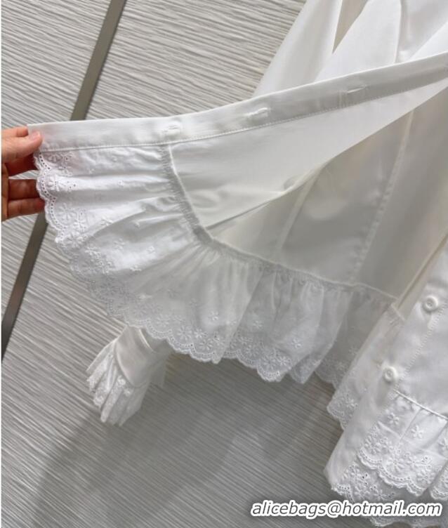 Grade Quality Miu Miu Ruffled Shirt MM031102 White 2026