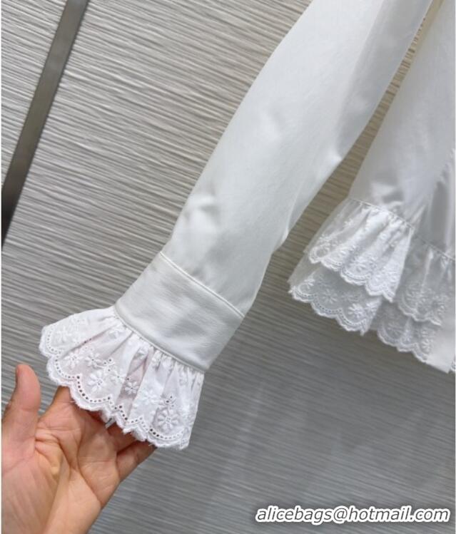 Grade Quality Miu Miu Ruffled Shirt MM031102 White 2026