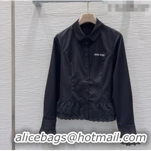 Modern Classic Miu Miu Ruffled Shirt MM031102 Black 2026