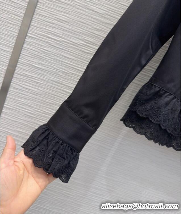 Modern Classic Miu Miu Ruffled Shirt MM031102 Black 2026