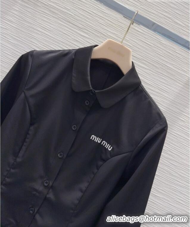 Modern Classic Miu Miu Ruffled Shirt MM031102 Black 2026