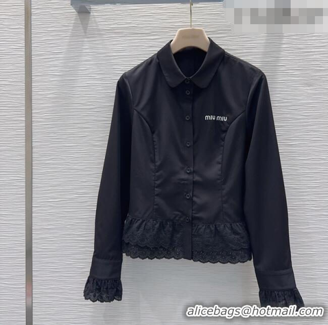 Modern Classic Miu Miu Ruffled Shirt MM031102 Black 2026