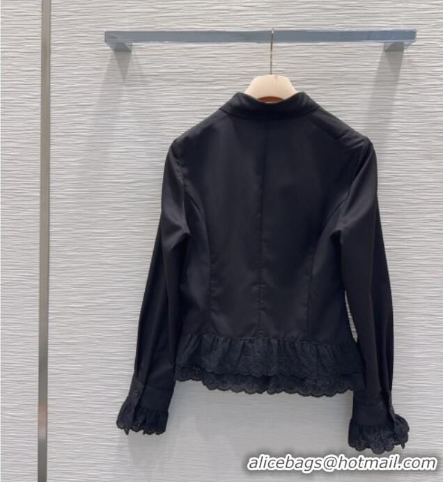 Modern Classic Miu Miu Ruffled Shirt MM031102 Black 2026