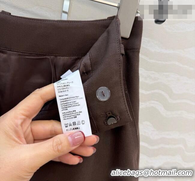 Grade Quality Loewe Wool Blend Skirt LW031101 Dark Brown 2026