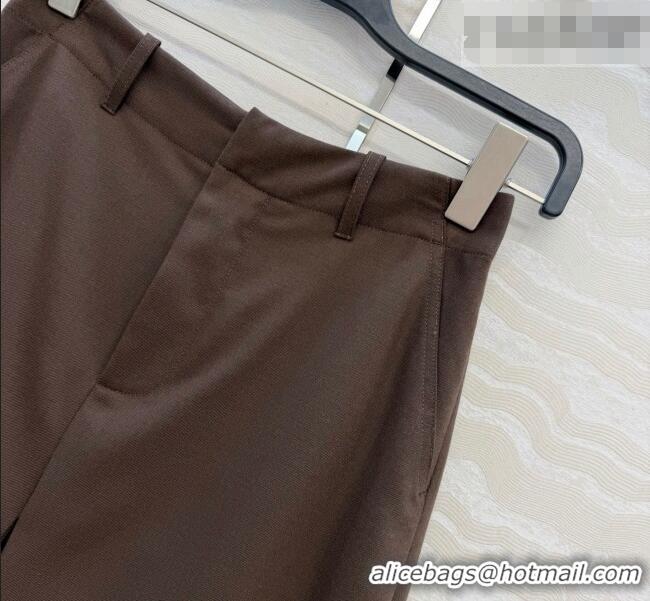 Grade Quality Loewe Wool Blend Skirt LW031101 Dark Brown 2026