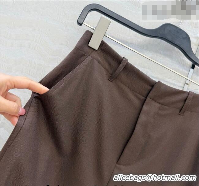 Grade Quality Loewe Wool Blend Skirt LW031101 Dark Brown 2026