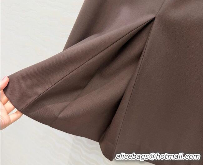 Grade Quality Loewe Wool Blend Skirt LW031101 Dark Brown 2026