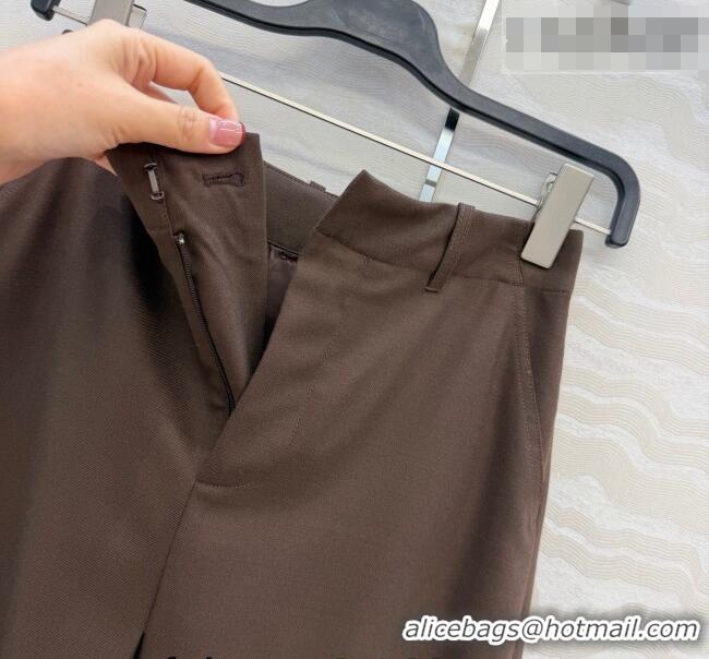 Grade Quality Loewe Wool Blend Skirt LW031101 Dark Brown 2026