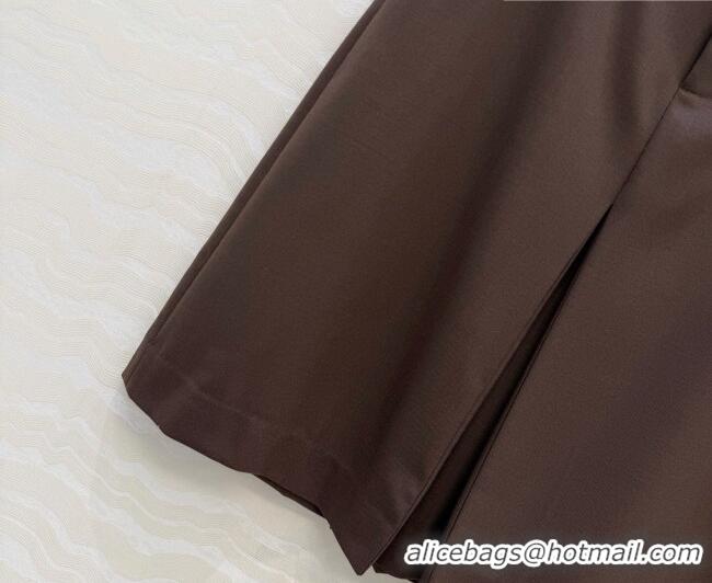 Grade Quality Loewe Wool Blend Skirt LW031101 Dark Brown 2026