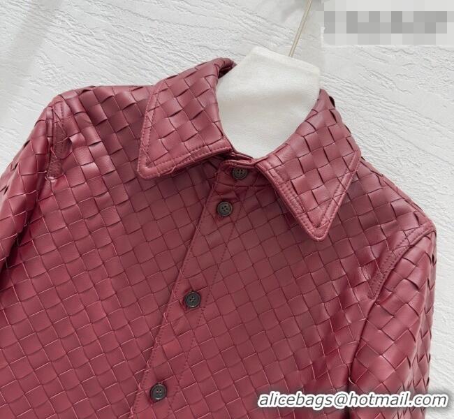 Well Crafted Bottega Veneta Woven Lambskin Leather Jacket BV031101 Red 2026